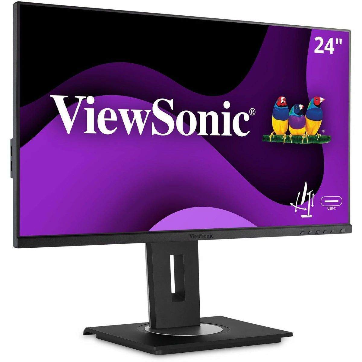 ViewSonic VG2456 24 Inch 1080p Monitor with USB C 3.2, Docking Built-In Gigabit Ethernet and 40 Degree Tilt Ergonomics for Home and Office - VG2456