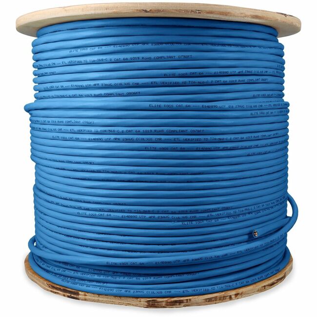 AddOn 1000ft Non-Terminated Blue Cat6A UTP PVC Copper Patch Cable - ADD-CAT6ABULK1K-BE