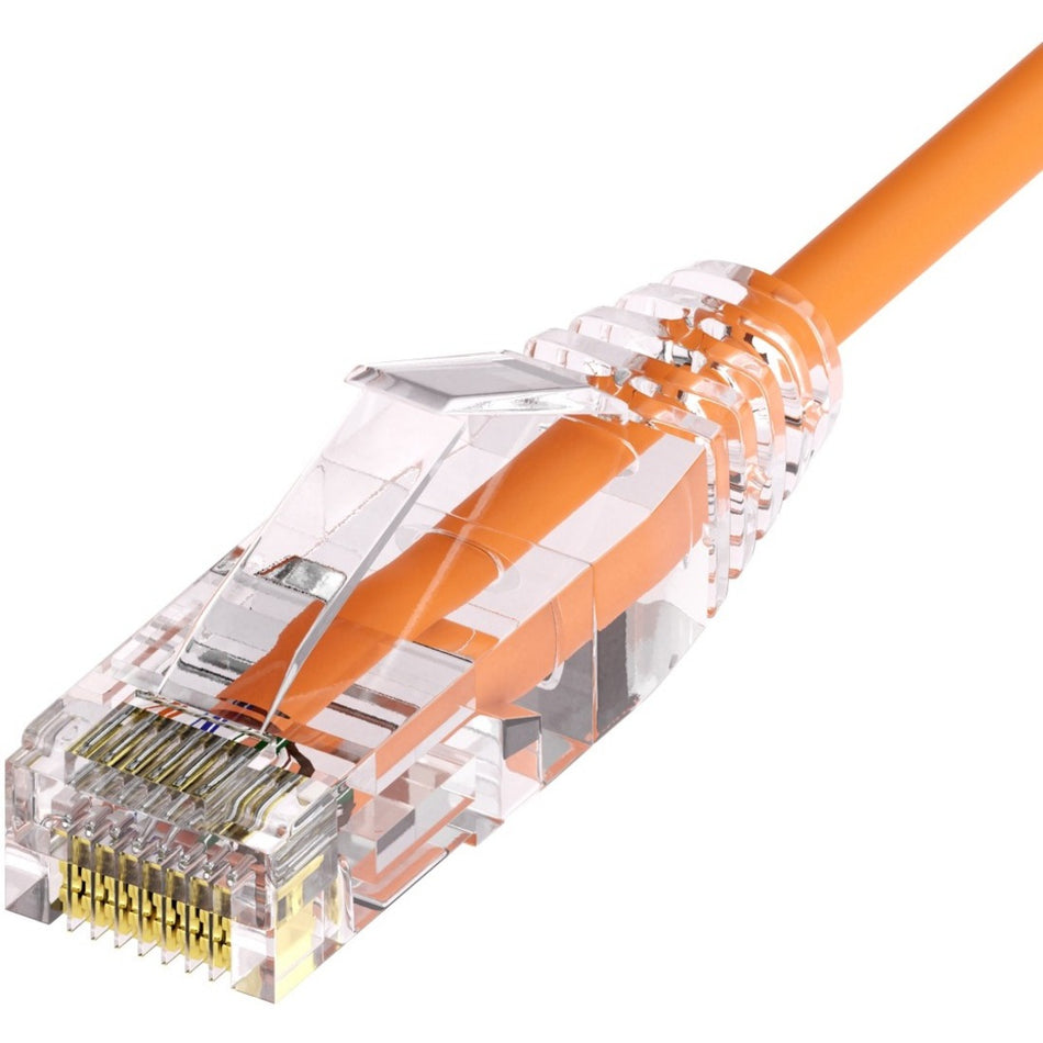 Unirise Clearfit Slim&trade; Cat6A 28AWG Patch Cable, Snagless, Orange, 4ft - CS6A-04F-ORG