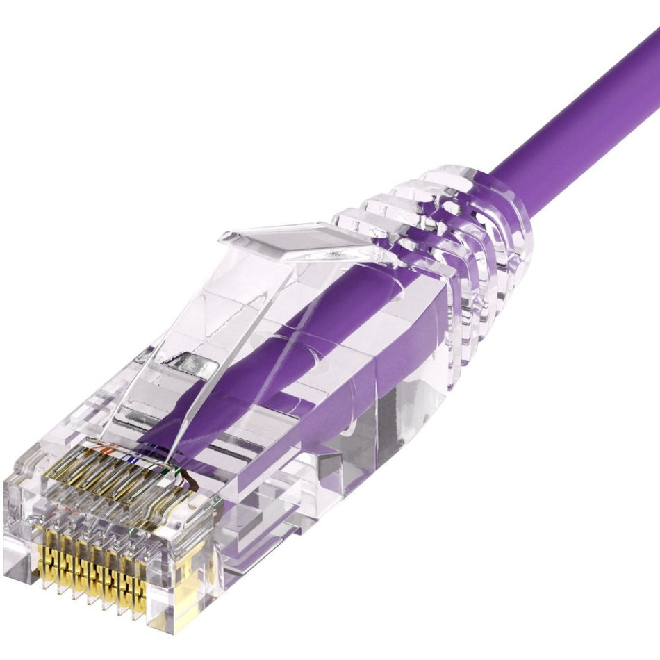 Unirise Clearfit Slim&trade; Cat6A 28AWG Patch Cable, Snagless, Purple, 6ft - CS6A-06F-PUR
