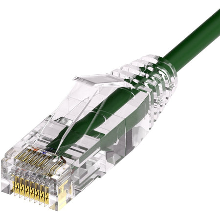 Unirise ClearFit Slim 28AWG Cat6A Patch Cable, Snagless, Green, 20ft - CS6A-20F-GRN