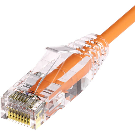 Unirise ClearFit Slim 28AWG Cat6A Patch Cable, Snagless, Orange, 20ft - CS6A-20F-ORG