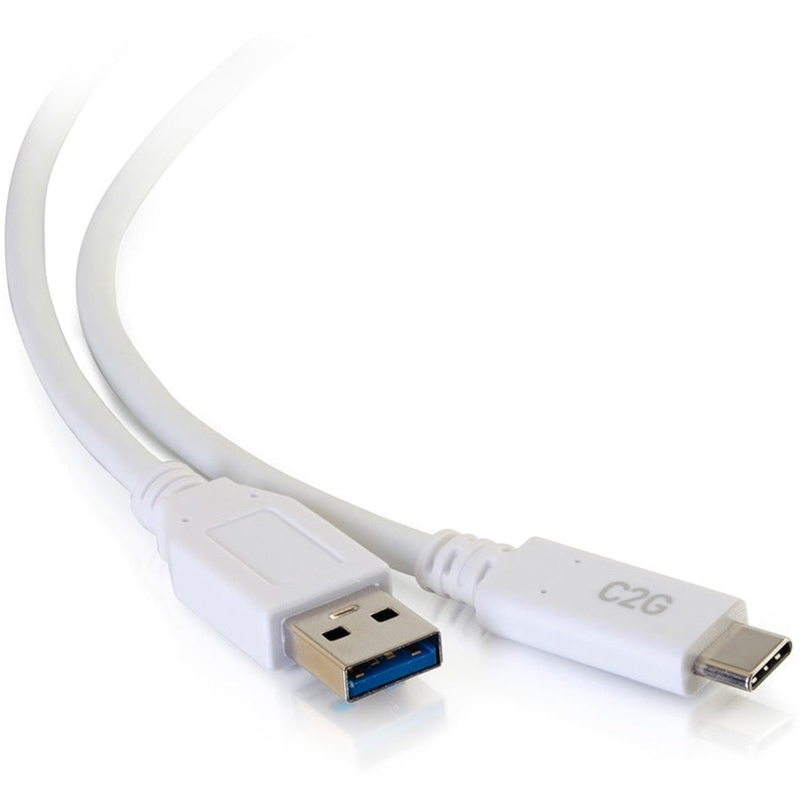 C2G 6ft USB C to USB A Cable - USB 3.2 - 5Gbps - White - M/M - 28836