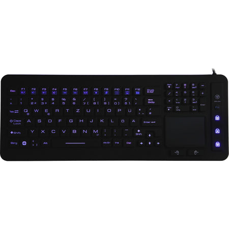 DSI WATERPROOF IP68 FULL SIZE LED BACKLIT KEYBOARD WITH TOUCHPAD - KB-JH-IKB98BL