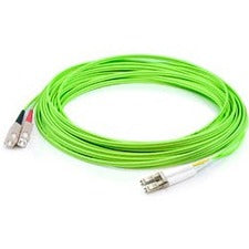 AddOn 6m LC (Male) to SC (Male) Straight Lime Green OM5 Duplex Fiber OFNR (Riser-Rated) Patch Cable - ADD-SC-LC-6M5OM5