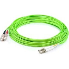 AddOn 7m LC (Male) to SC (Male) Straight Lime Green OM5 Duplex Fiber OFNR (Riser-Rated) Patch Cable - ADD-SC-LC-7M5OM5