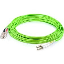 AddOn 8m LC (Male) to SC (Male) Straight Lime Green OM5 Duplex Fiber OFNR (Riser-Rated) Patch Cable - ADD-SC-LC-8M5OM5