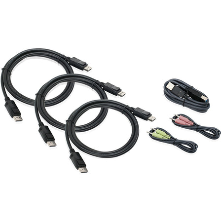 IOGEAR 4K Triple View DisplayPort Cable Kit with USB and Audio (TAA) - G2L9302U