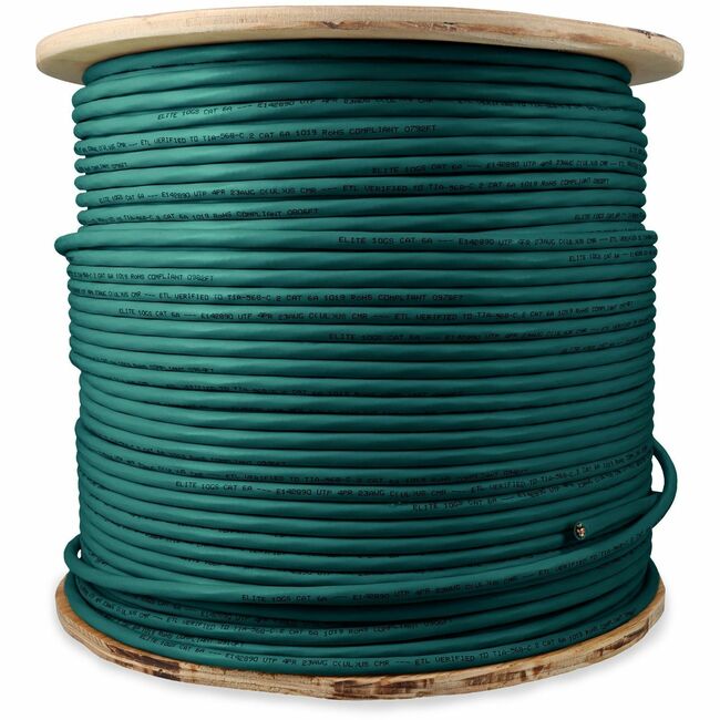 AddOn 1000ft Non-Terminated Green Cat6A UTP PVC Copper Patch Cable - ADD-CAT6ABULK1K-GN