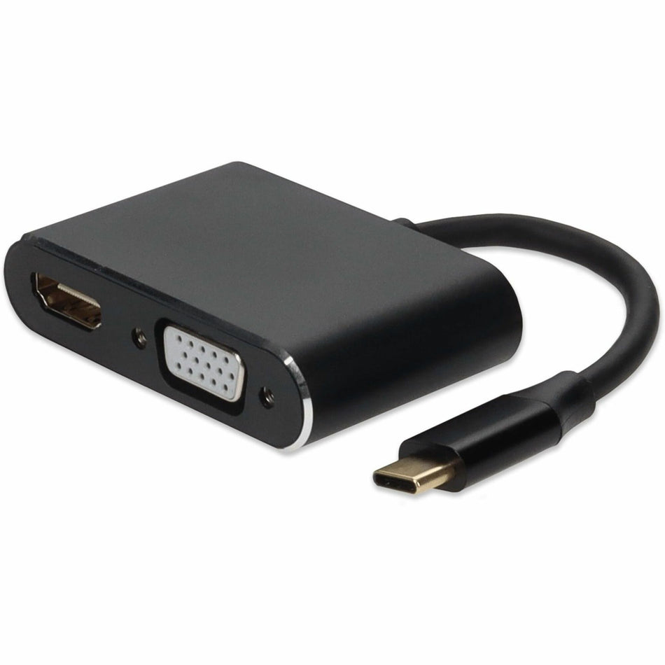 AddOn 8in USB-C Male to HDMI (4K), VGA Female Hub with Aluminum Housing - USBC2H4VMFAL-AA