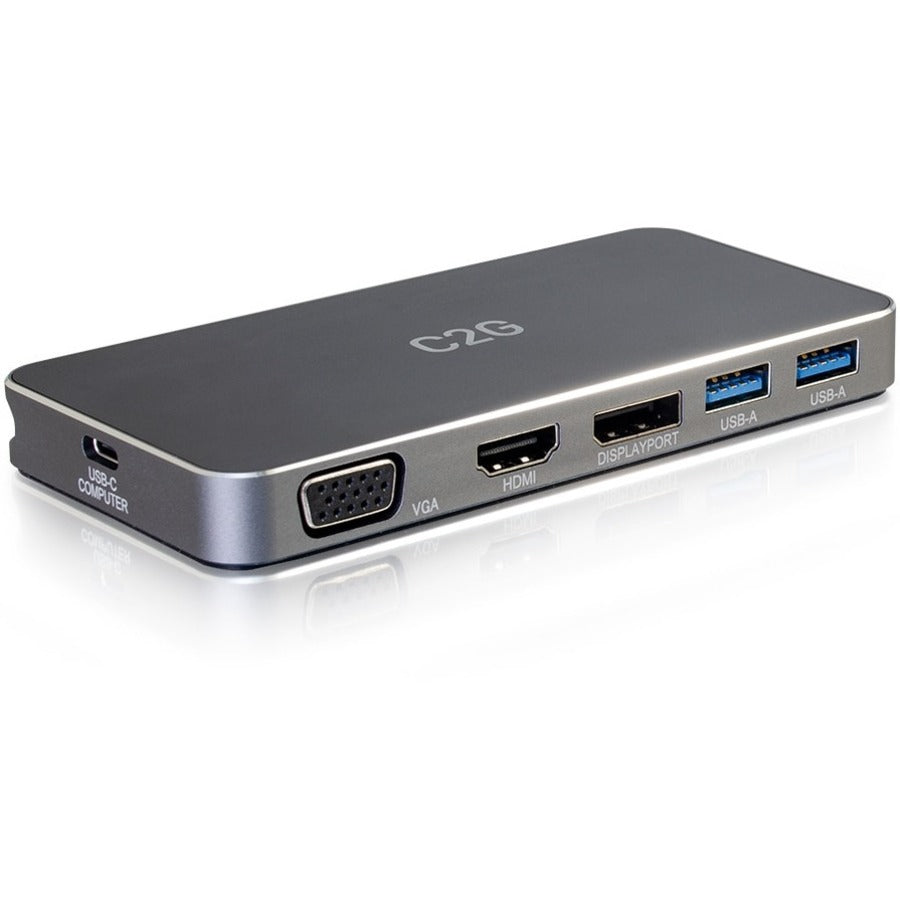 C2G USB C Docking Station - Dual Monitor Docking Station with 4K HDMI, DP, and VGA - Power Delivery up to 100W - 54439