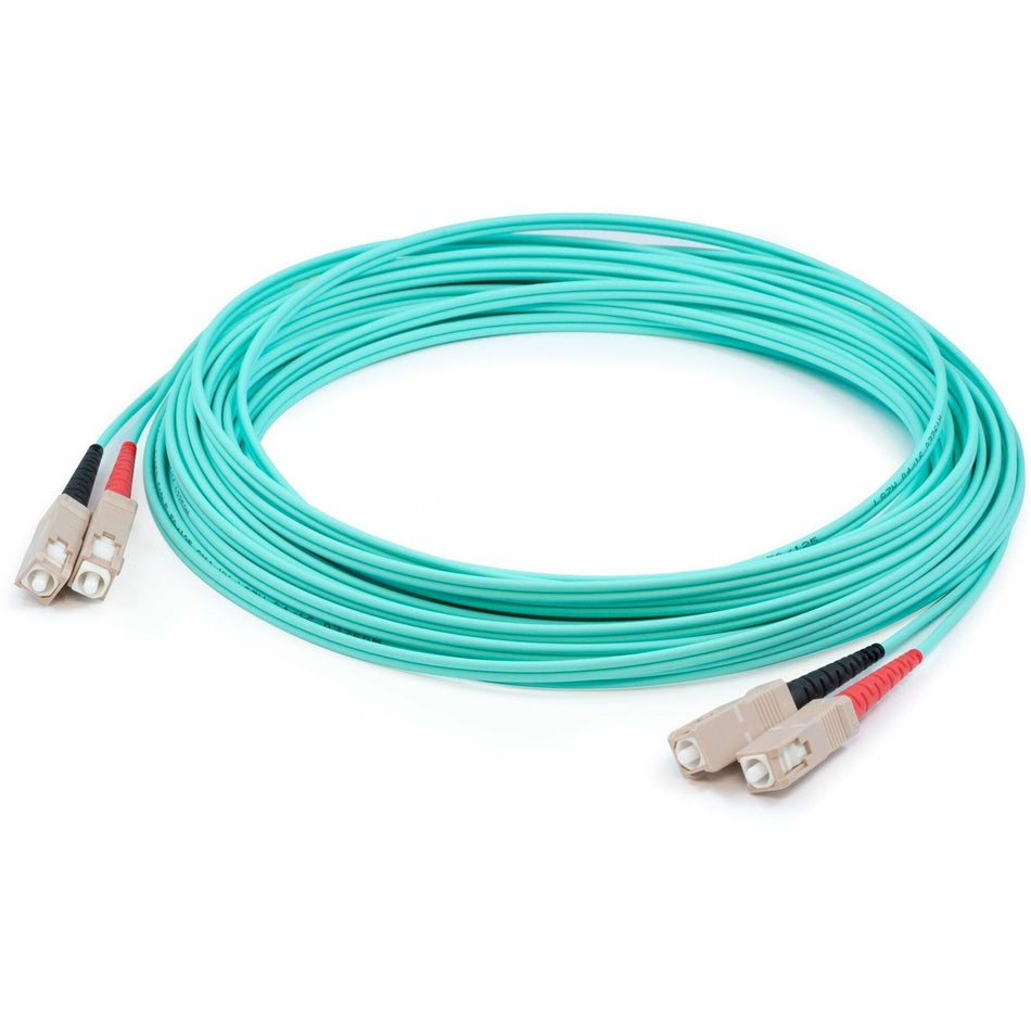 AddOn 40m SC (Male) to SC (Male) Straight Aqua OM4 Duplex Plenum Fiber Patch Cable - ADD-SC-SC-40M5OM4P