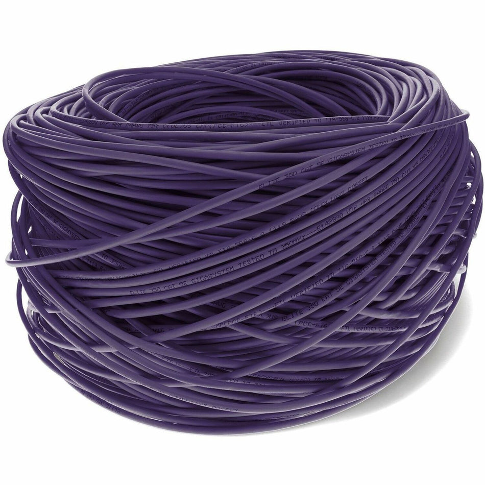 AddOn 1000ft Non-Terminated Purple CAT 5E Plenum-Rated Bulk Cable - ADD-CAT5EBULK1KPSD-PE
