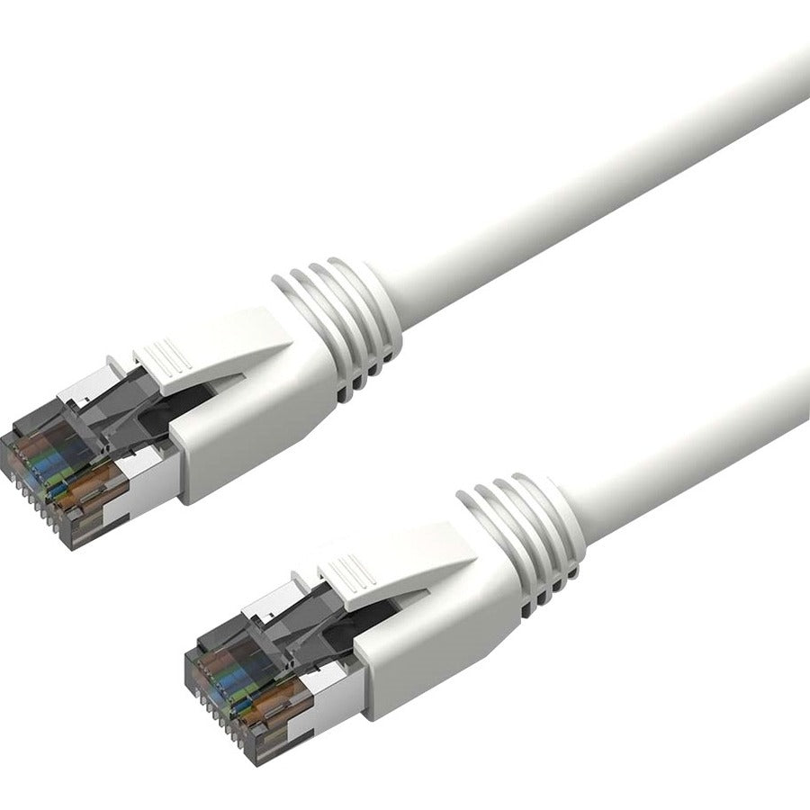 Axiom 7FT CAT8 2000mhz S/FTP Shielded Patch Cable Snagless Boot (White) - C8SBSFTP-W7-AX