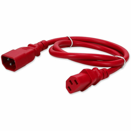 Addon 8ft C13 Female to C14 Male 14AWG 100-250V at 15A Red Power Cable - ADD-C132C1414AWG8FTRD