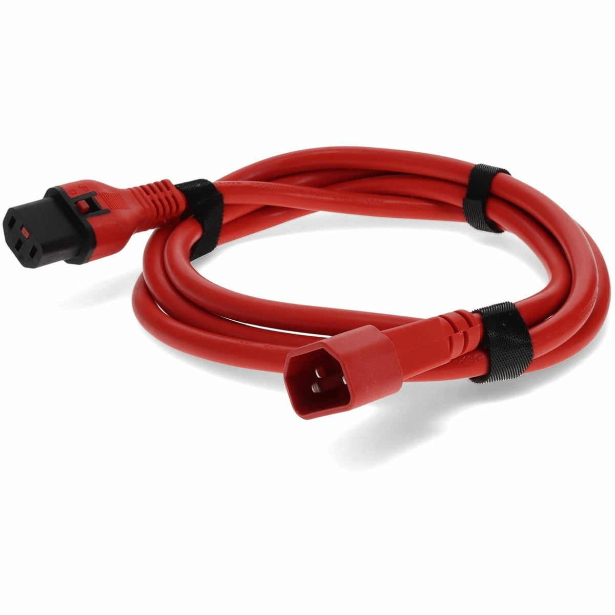 AddOn 2ft C13 (Locking) Female to C14 (Locking) Male 14AWG 15A Red 100-250V Power Cable - ADD-C13LK2C14LK14AWG2FTRD