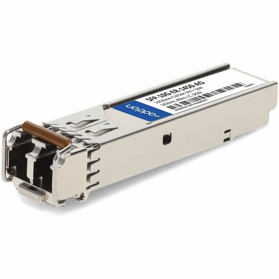 AddOn Cisco&reg; SFP-10G-ER-1450 Compatible TAA 10GBase-CWDM SFP+ Transceiver (SMF, 1450nm, 40km, LC, DOM) - SFP-10G-ER-1450-AO