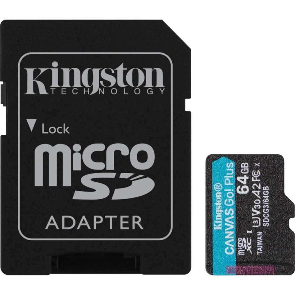 Kingston Canvas Go! Plus SDCG3 64 GB Class 10/UHS-I (U3) microSDXC - SDCG3/64GB