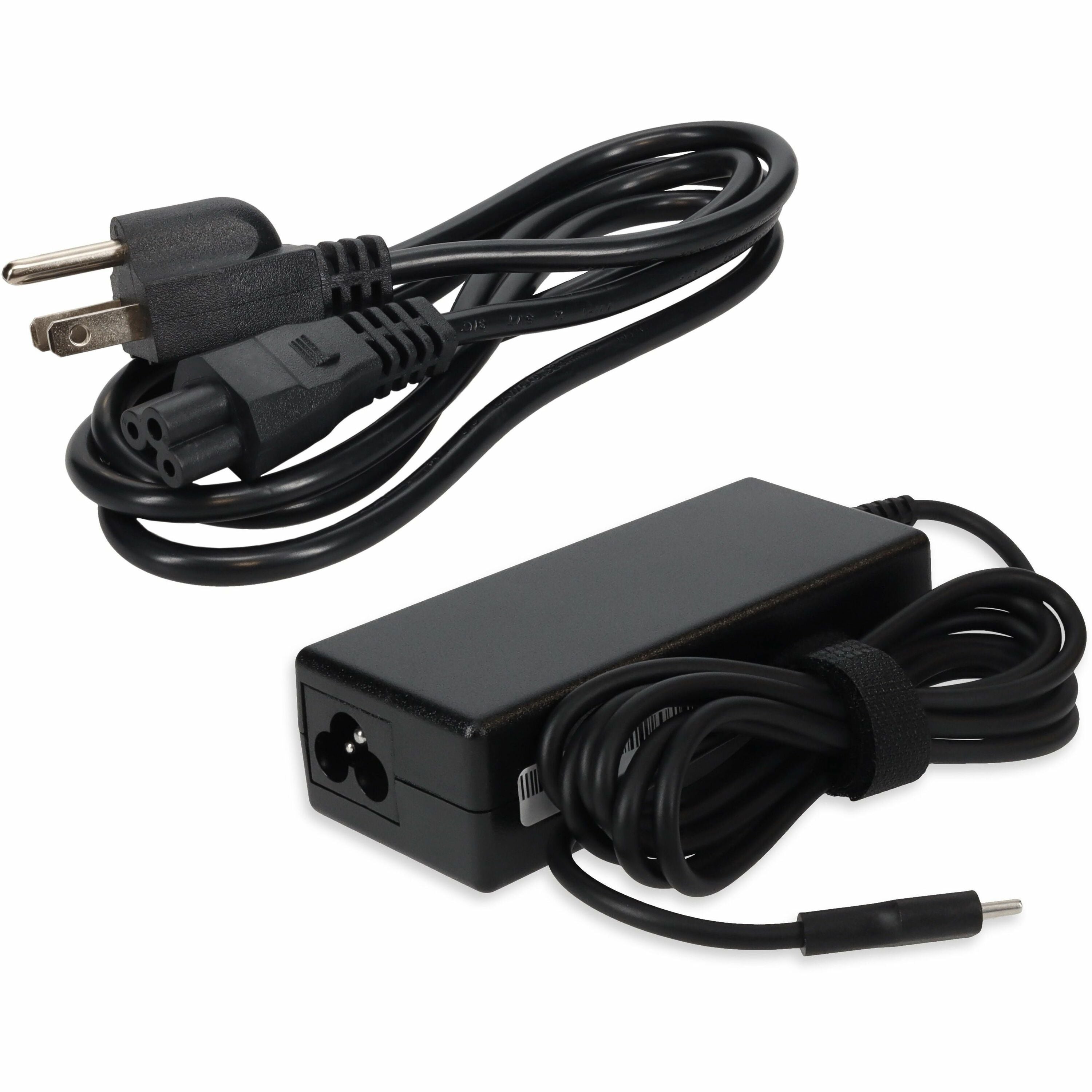 AddOn HP 860209-850 Compatible 65W 20V at 3.25A Black USB-C Laptop Power Adapter and Cable - 860209-850-AO