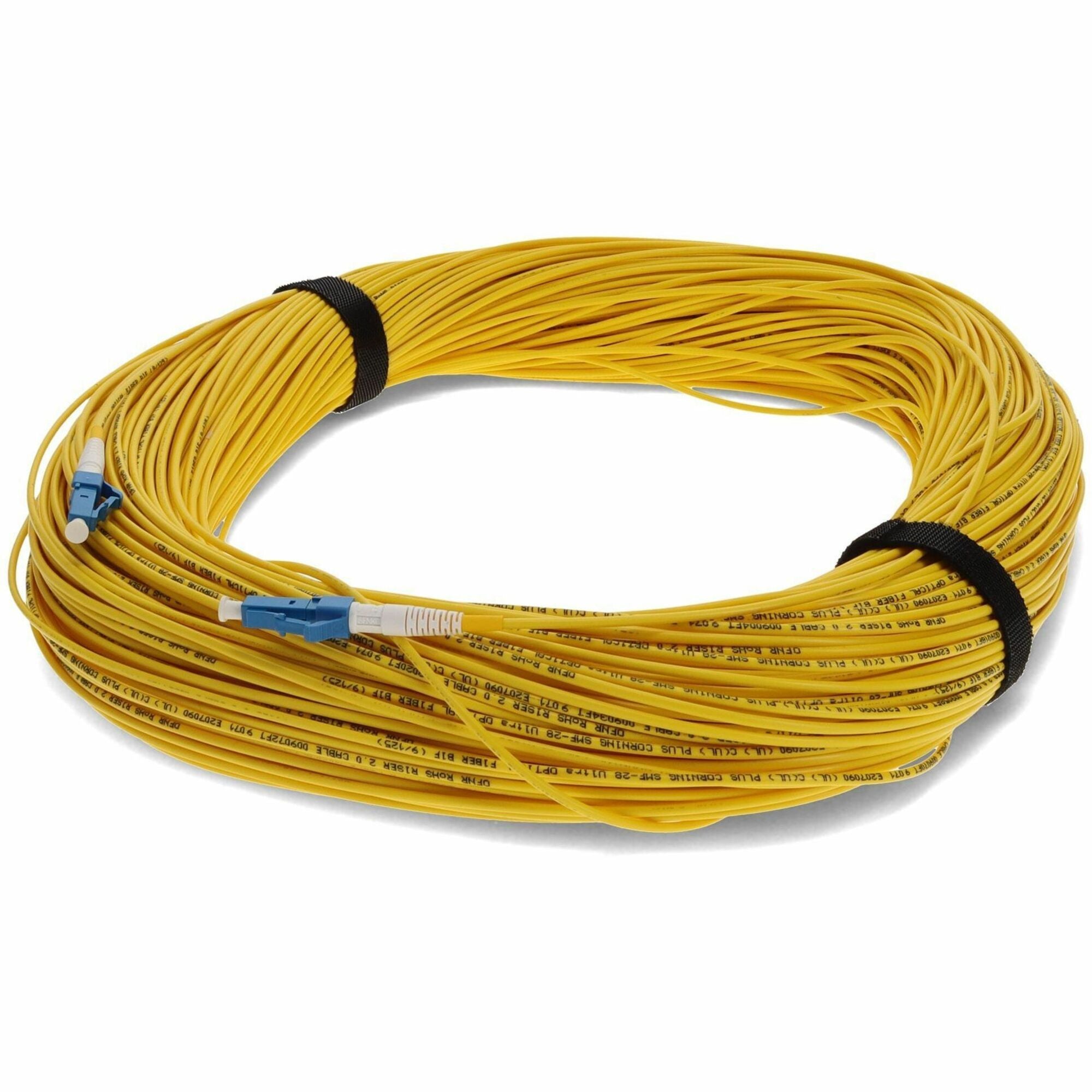 AddOn 100m LC (Male) to LC (Male) Straight Yellow OS2 Simplex Fiber OFNR (Riser-Rated) Patch Cable - ADD-LC-LC-100MS9SMF