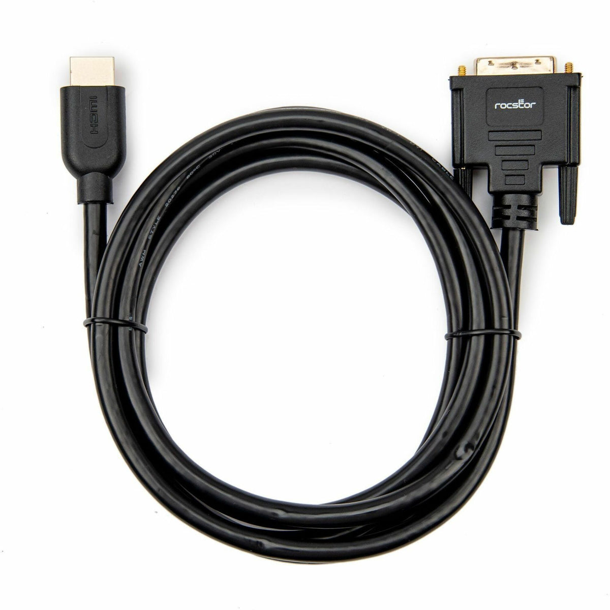 Rocstor Premium HDMI to DVI-D Cable - M/M - 6 ft - 1 x DVI-D Male - 1 x Male HDMI - Y10C263-B1