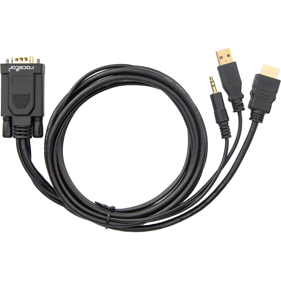 Rocstor Premium 6ft VGA to HDMI Converter Cable with Power and Audio Support M/M - Y10C264-B1