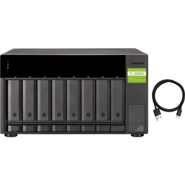 QNAP TL-D800C Drive Enclosure SATA/600 - USB 3.2 (Gen 2) Type C Host Interface Tower - TL-D800C-US