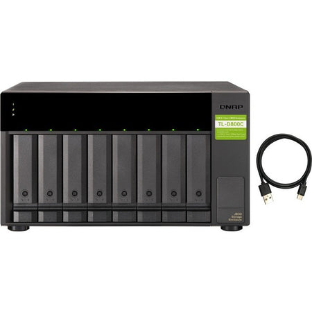 QNAP TL-D800C Drive Enclosure SATA/600 - USB 3.2 (Gen 2) Type C Host Interface Tower - TL-D800C-US