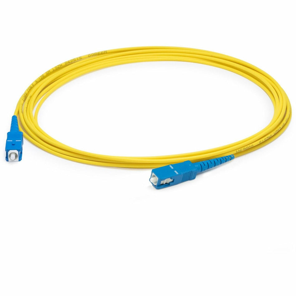 AddOn 100m SC (Male) to SC (Male) Straight Yellow OS2 Simplex Fiber OFNR (Riser-Rated) Patch Cable - ADD-SC-SC-100MS9SMF