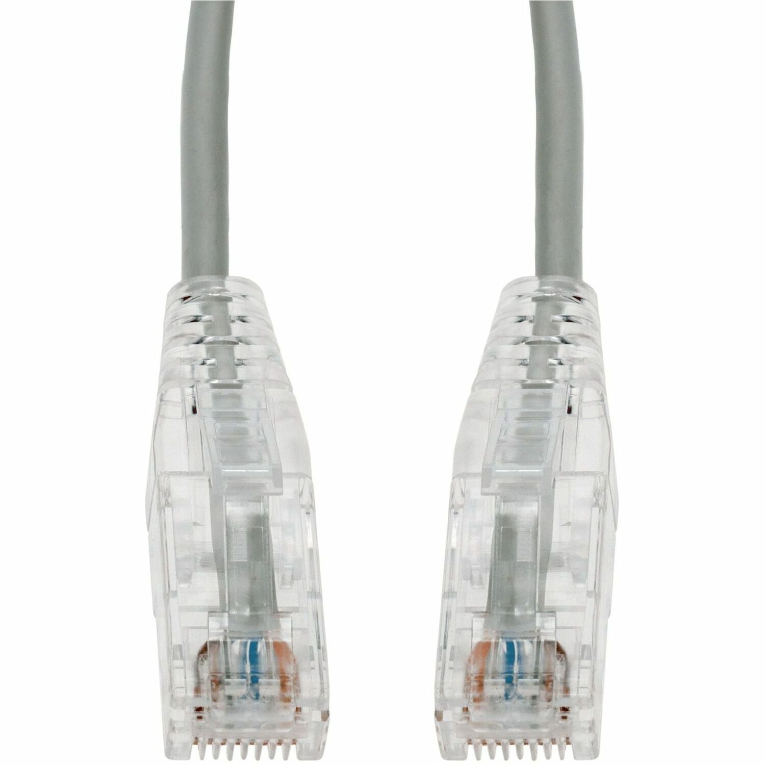 AddOn 7ft Gray CAT 6A Slim PVC Ethernet Cable Snagless Clear-Claw RJ-45 M/M - ADD-7FSLCAT6A-GY