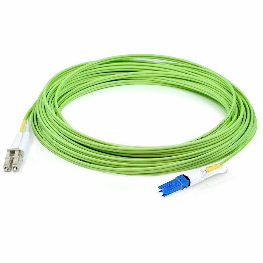 AddOn 6m LC (Male) to CS (Male) Straight Lime Green OM5 Duplex Fiber OFNR (Riser-Rated) Patch Cable - ADD-CS-LC-6M5OM5