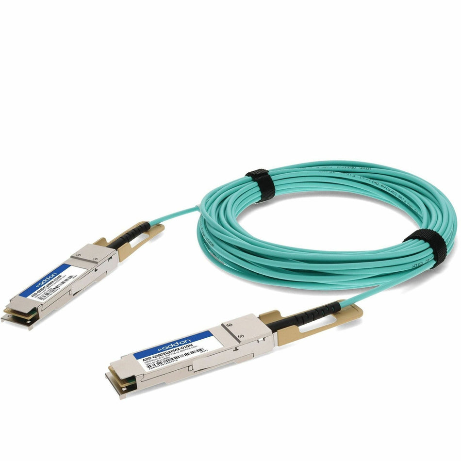 AddOn Dell&reg; AOC-QSFP28-100G-10M and Mellanox&reg; MFA1A00-C010 Compatible TAA Compliant 100GBase-AOC QSFP28 Active Optical Cable (850nm, MMF, 10m) - ADD-Q28DEQ28MX-O10M