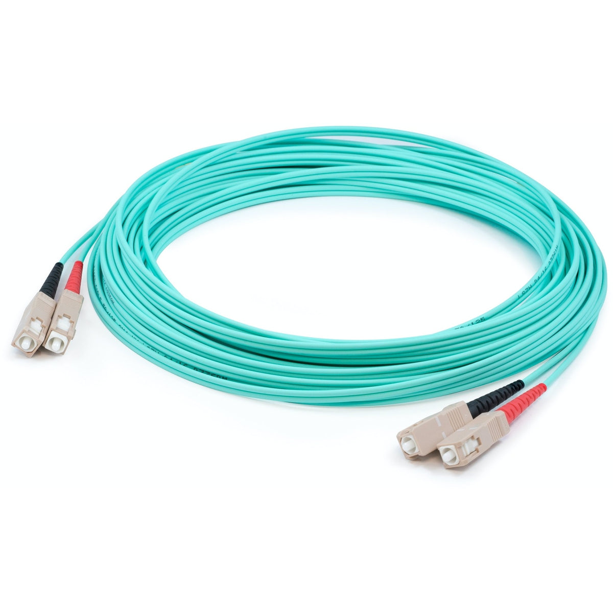 AddOn 44m SC (Male) to SC (Male) Straight Aqua OM4 Duplex LSZH Fiber Patch Cable - ADD-SC-SC-44M5OM4LZ