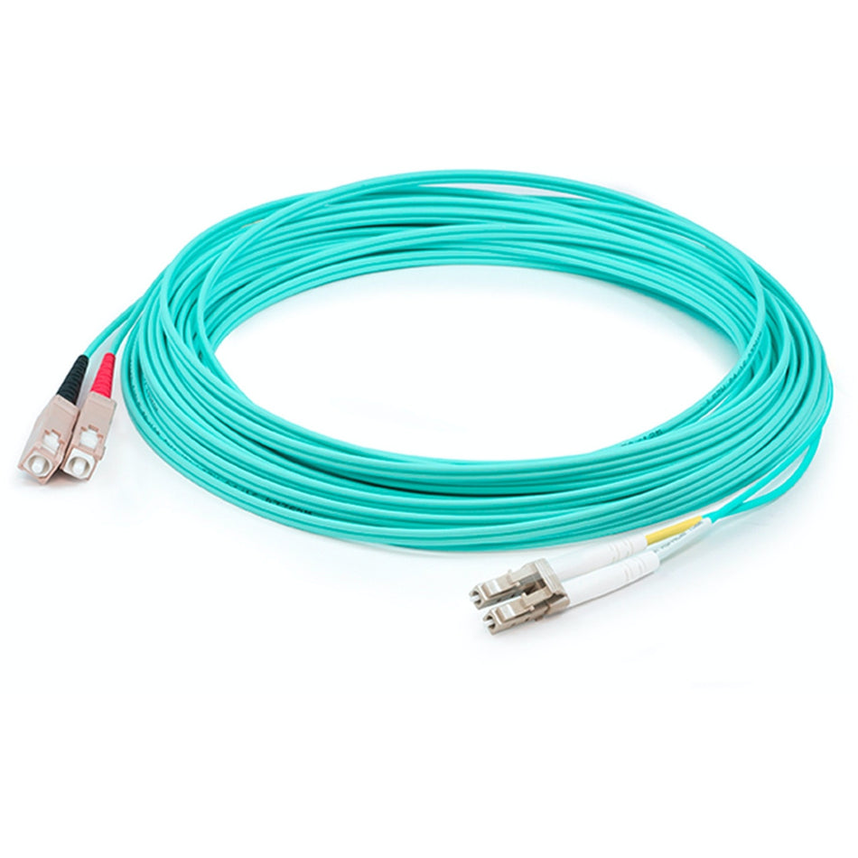 AddOn 48m LC (Male) to SC (Male) Straight Aqua OM4 Duplex LSZH Fiber Patch Cable - ADD-SC-LC-48M5OM4LZ