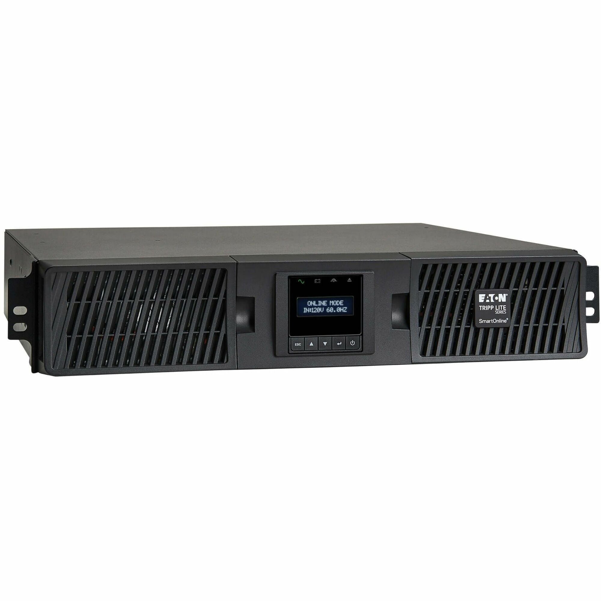 Eaton Tripp Lite Series SmartOnline 750VA 675W 120V Double-Conversion UPS - 8 Outlets, Extended Run, Network Card Included, LCD, USB, DB9, 2U Rack/Tower - SU750RTXLCD2UN