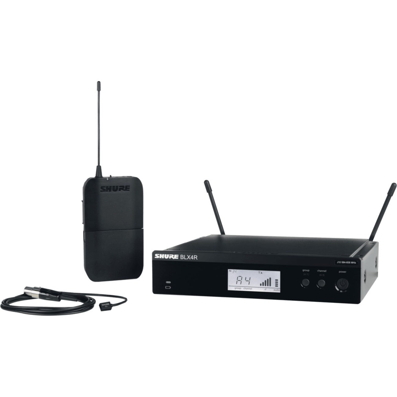 Shure Wireless Rack-mount Presenter System with WL93 Miniature Lavalier Microphone - BLX14R/W93-J11