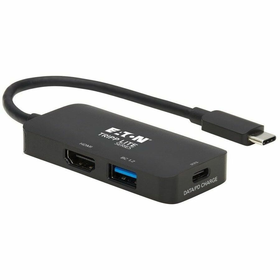 Eaton Tripp Lite Series USB-C Multiport Adapter - HDMI 4K 60 Hz, 4:4:4, HDR, USB 3.x (5Gbps) Hub Ports, 100W PD Charging, Black - U444-06N-H4UBC2