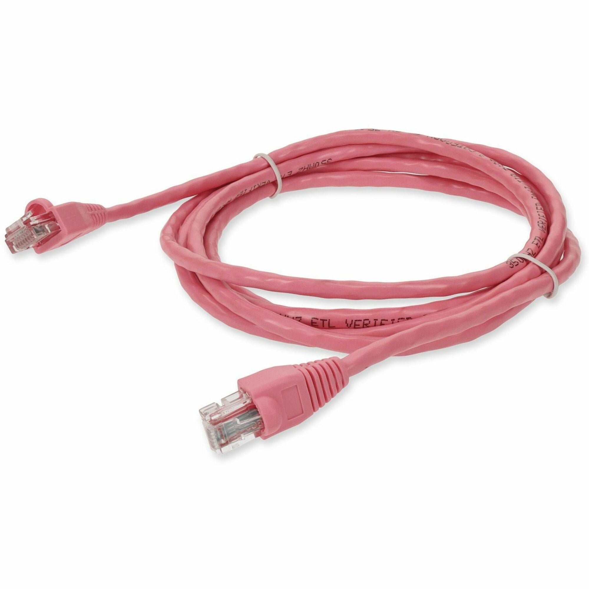 AddOn 7ft Pink CAT 5E PVC Ethernet Cable Snagless Bubble Boot RJ-45 M/M - ADD-7FCAT5E-PK