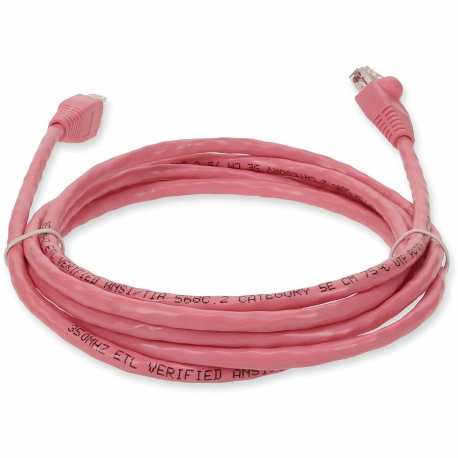 AddOn 7ft RJ-45 (Male) to RJ-45 (Male) Straight Pink Cat5e UTP PVC Copper Patch Cable - ADD-7FCAT5E-PK