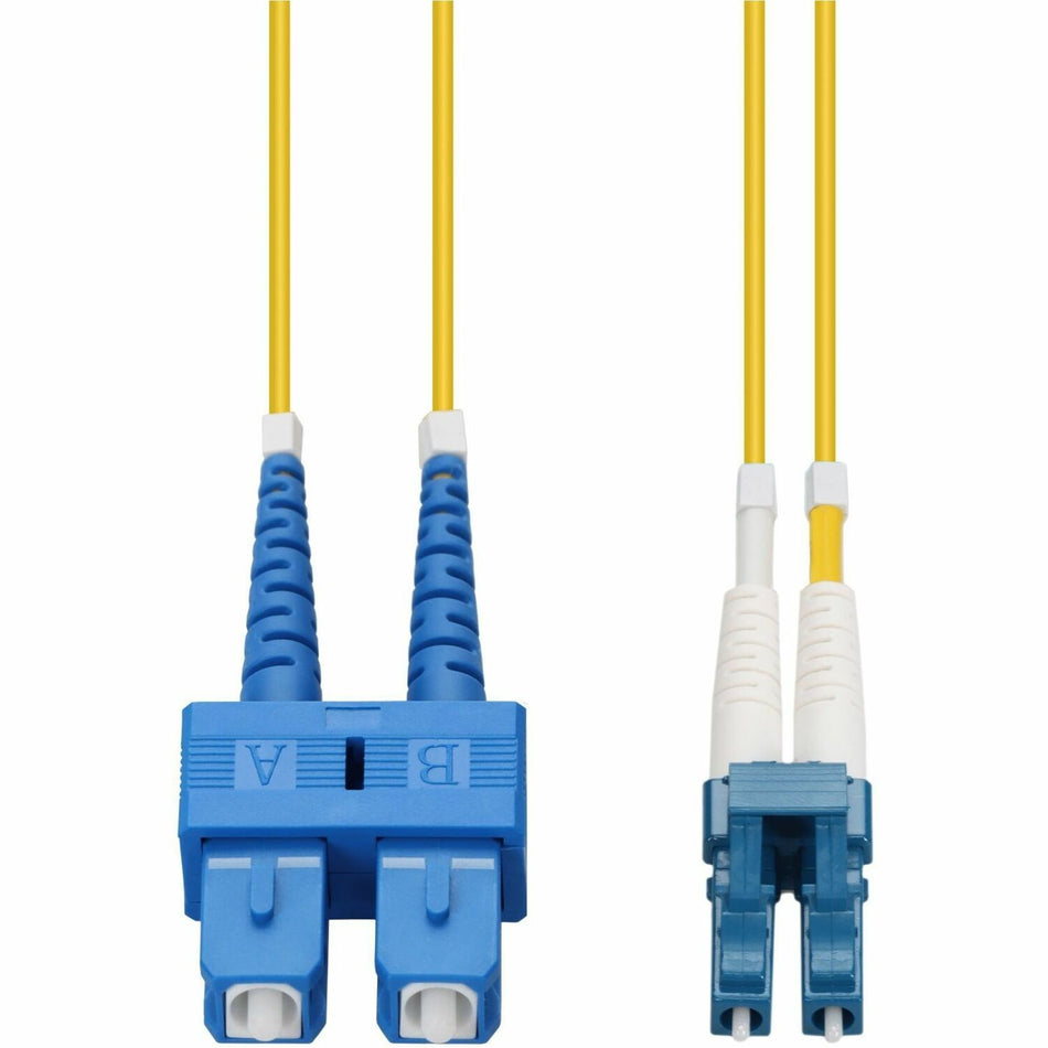 AddOn 1m SC to LC Yellow OS2 Duplex OFNP (Plenum-Rated) SMF Fiber Patch Cable - ADD-SC-LC-1M9SMFP