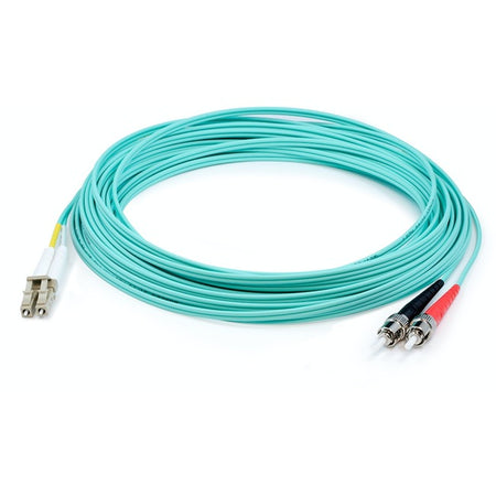 AddOn 100m LC (Male) to ST (Male) Straight Aqua OM4 Duplex LSZH Fiber Patch Cable - ADD-ST-LC-100M5OM4LZ