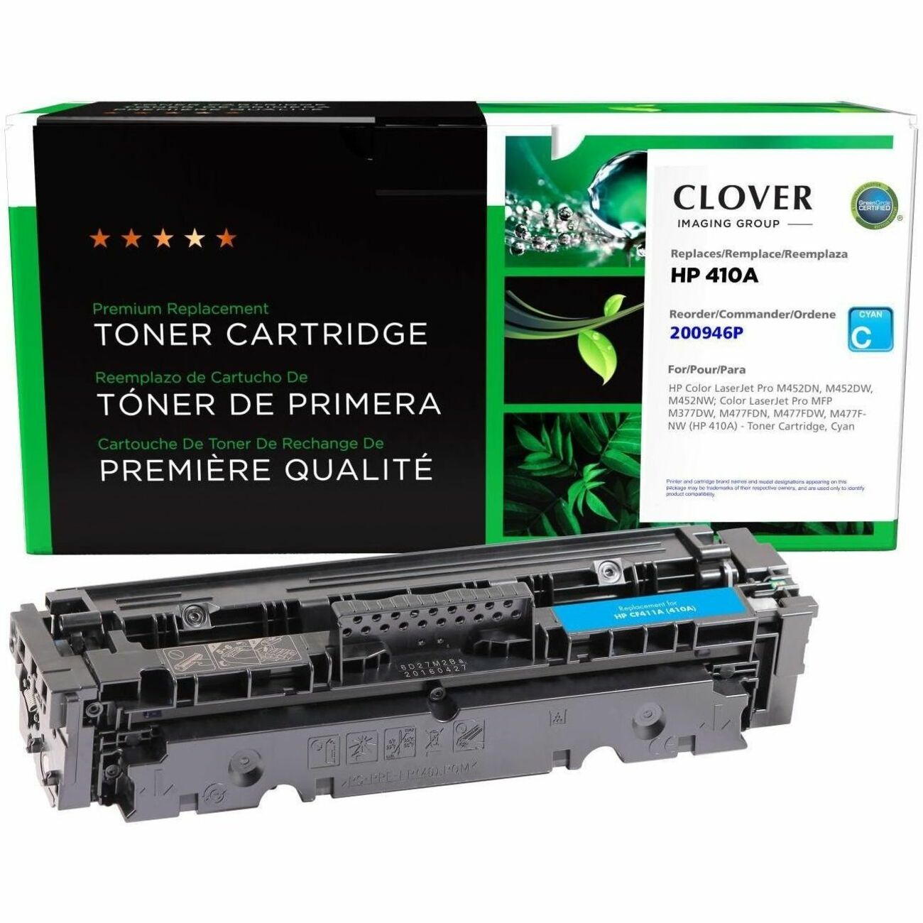 Clover Imaging Remanufactured Cyan Toner Cartridge for HP 410A (CF411A) - 200946P