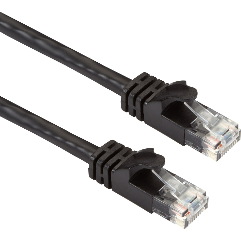 Black Box CAT6A 500-MHz STR Patch Cable Slim Molded Snagless Boot - UTP, CM PVC, BK, 25FT - CAT6APC-025-BK