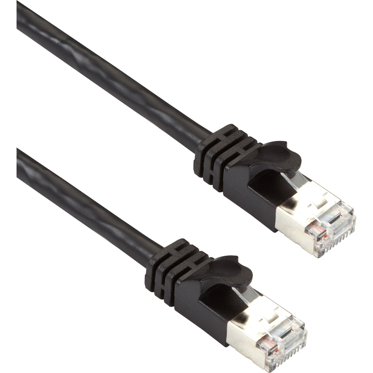 Black Box CAT6A 500-MHz STR Patch Cable Slim Molded Snagless Boot - F/UTP, CM PVC, BK, 3FT - CAT6APCS-003-BK