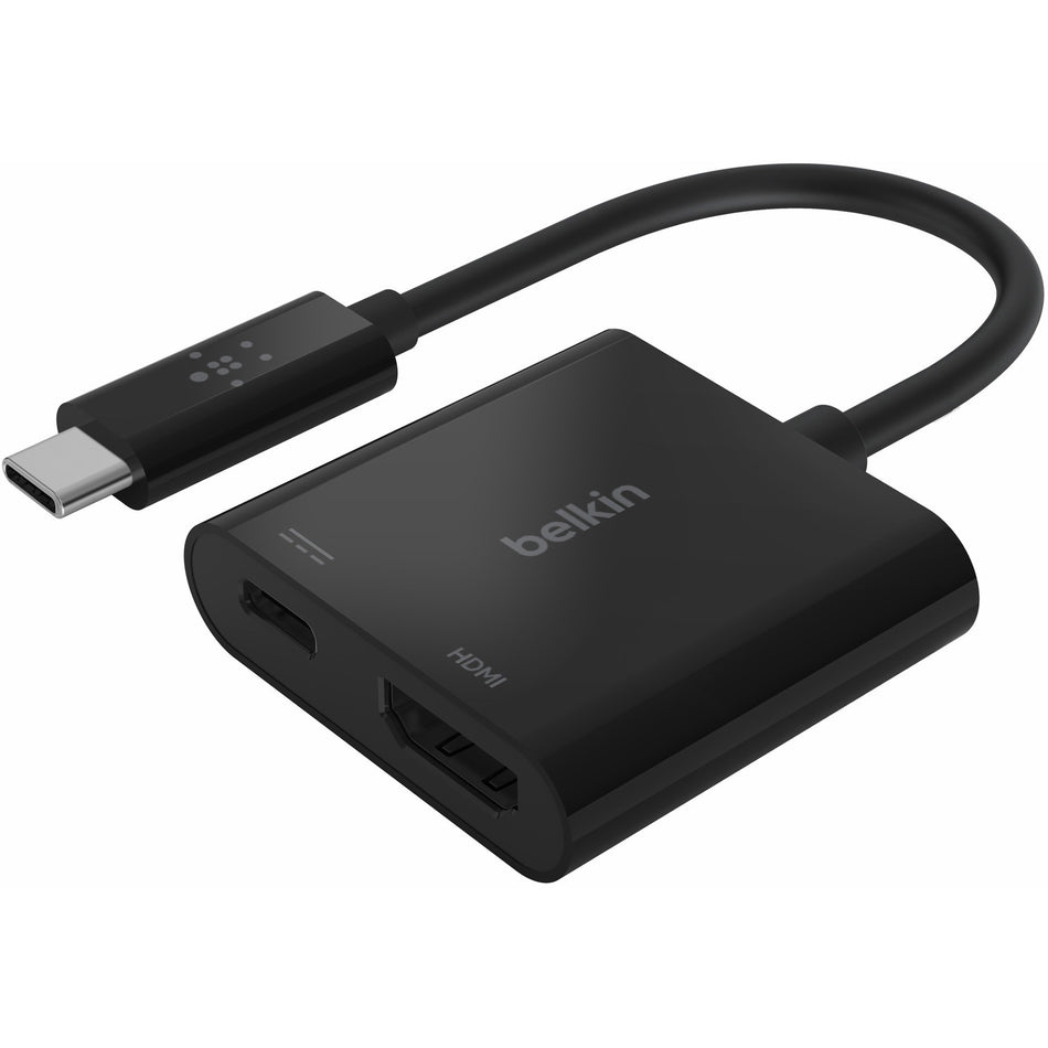 Belkin USB-C to HDMI Video Adapter + Charging port up to 60W Power Delivery, 4k at 60Hz - AVC002BK-BL