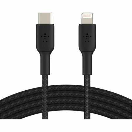 Belkin 30W USB-C to Lightning Cable - Nylon, Braided - M/M - 2m/6.6ft - Black - CAA004BT2MBK