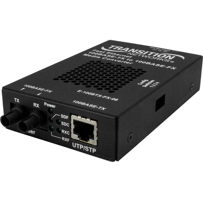 Transition Networks Stand-alone Fast Ethernet Media Converter 100Base-TX to 100Base-FX - E-100BTX-FX-06-NA