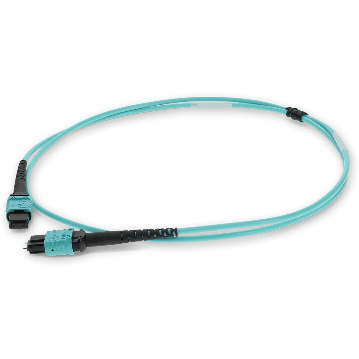 AddOn 3m MPO/UPC (Male) to MPO/UPC Aqua OM4 OFNR (Riser-Rated) 12-Strand Fiber Patch Cable - ADD-MPOMMPOF-3M5OM4S