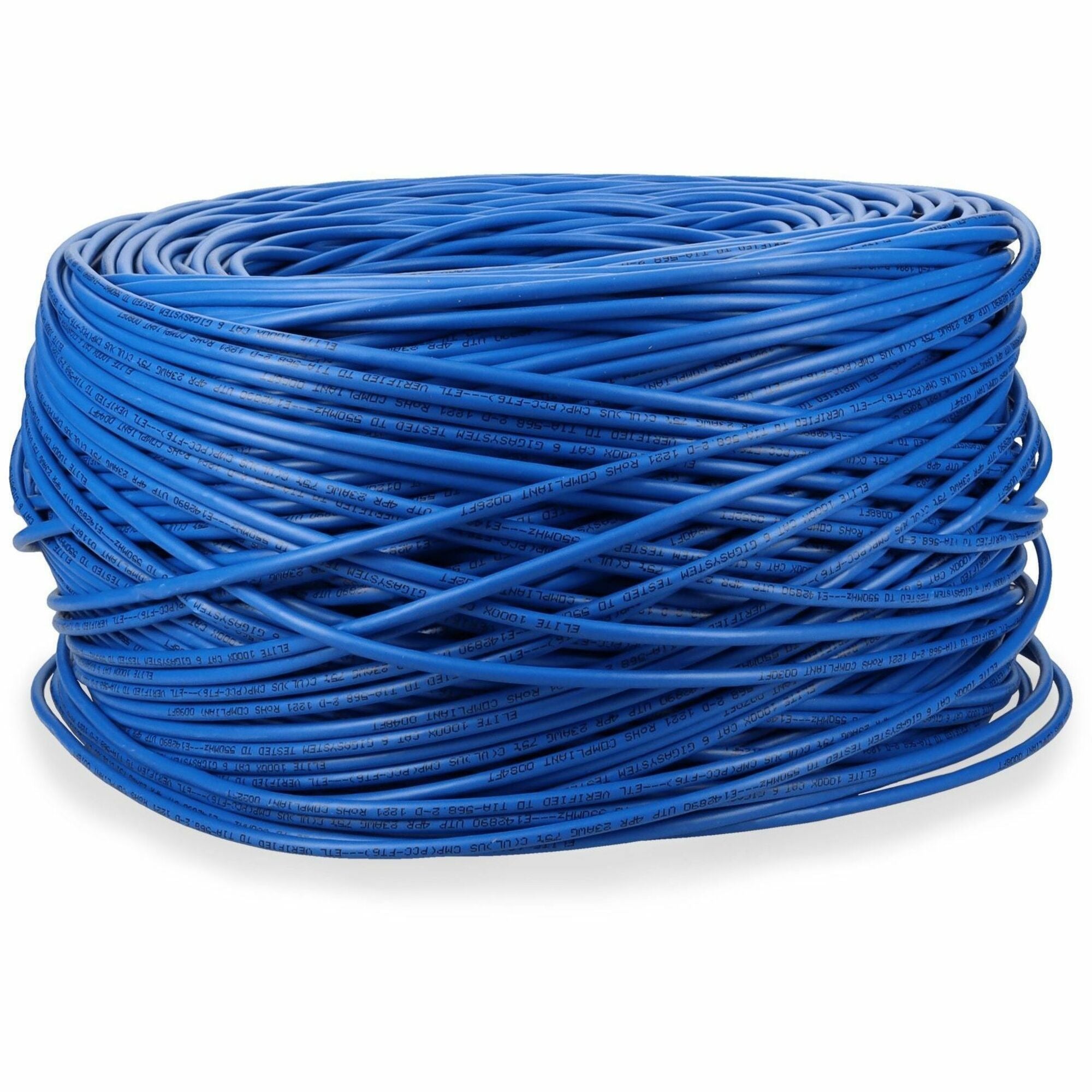 AddOn 1000ft Non-Terminated Blue CAT 6 Plenum-Rated Bulk Cable - ADD-CAT6BULK1KPSD-BE