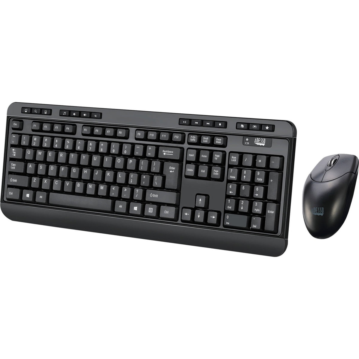 Adesso WKB-1320CB Antimicrobial Wireless Desktop Keyboard and Mouse - WKB-1320CB